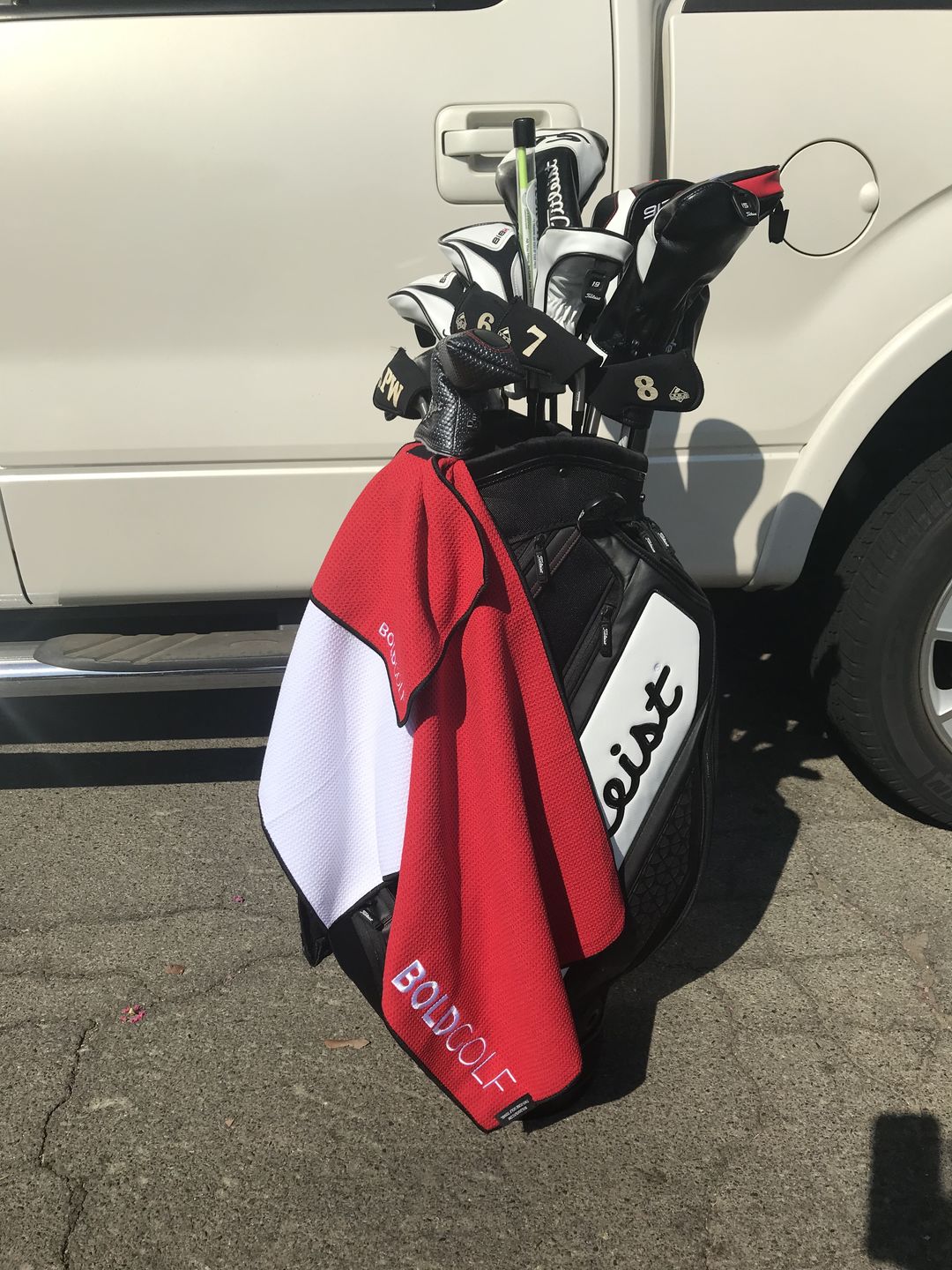 Customer photo review of The Classic - Two-Tone Magnetic Golf Towel System