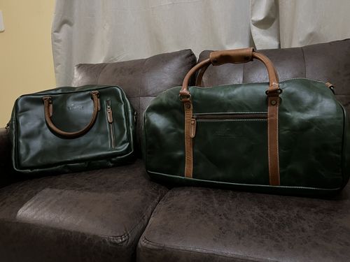 Customer photo review of Emerald Leather Bag