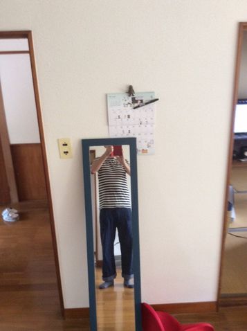 Customer photo review of Breton Stripe T-Shirt - Navy/Apricot