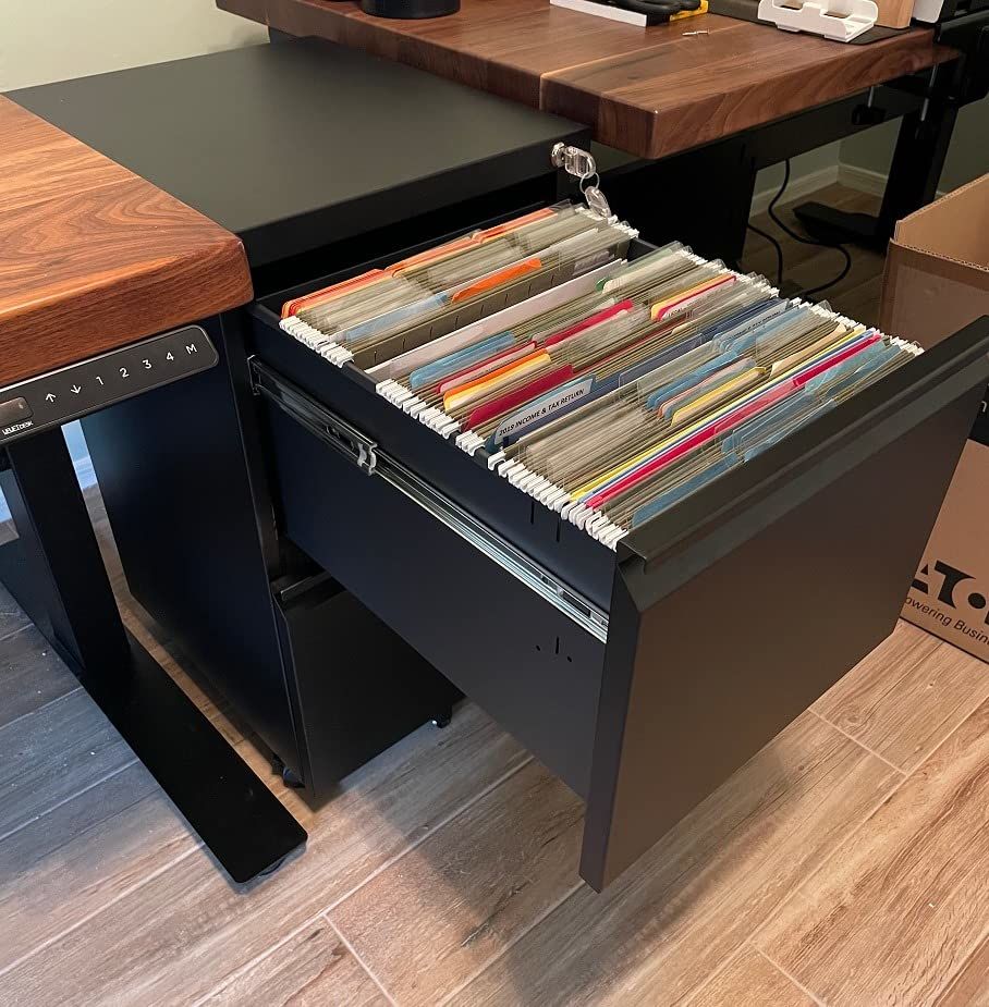 Customer photo review of Metal 2-Drawer Mobile File Cabinet with Recessed Handles and Lock | DEVAISE