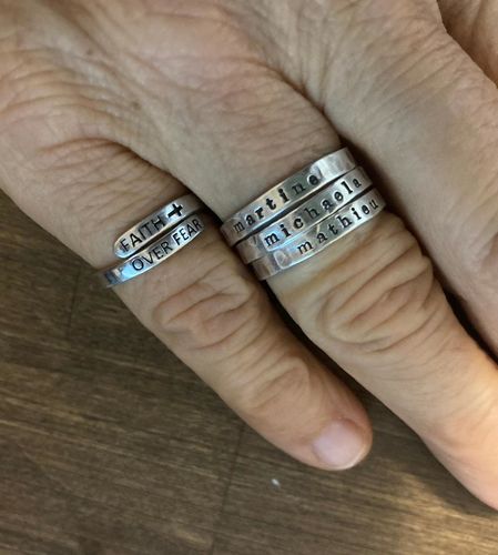 Customer photo review of "FAITH OVER FEAR" Sterling Silver Cross Ring