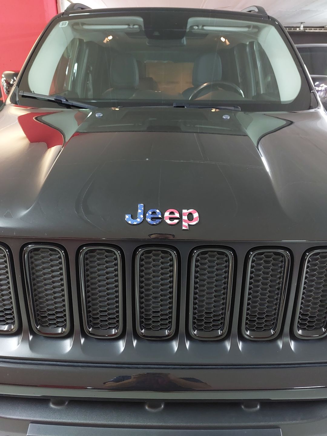 Customer photo review of JEEP Emblem Overlay Decals – American Flag Print | Fits Grand Cherokee, Cherokee, Compass, Renegade, Liberty & Patriot