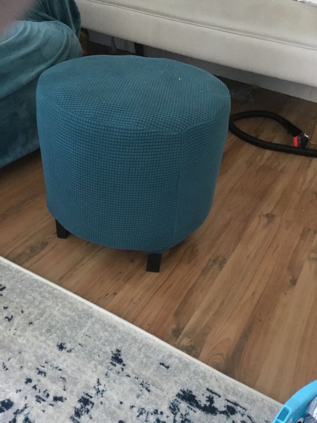 Customer photo review of Round Ottoman Covers