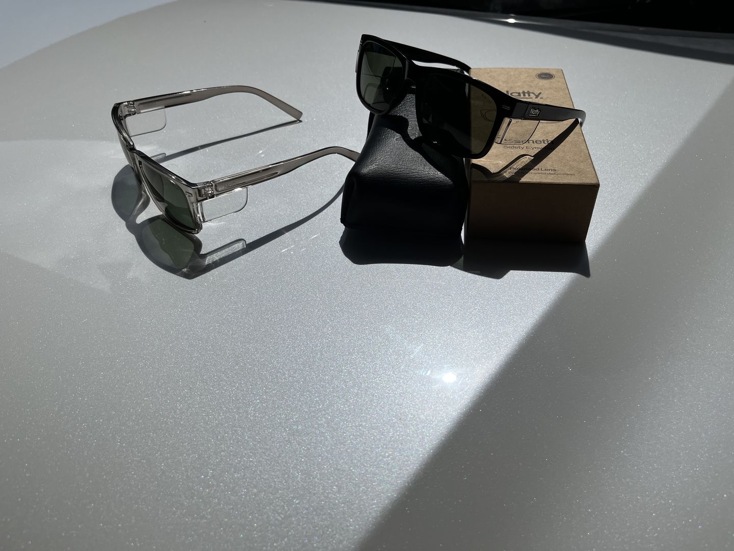 Customer photo review of Kenneth Black Polarised Safety Glasses