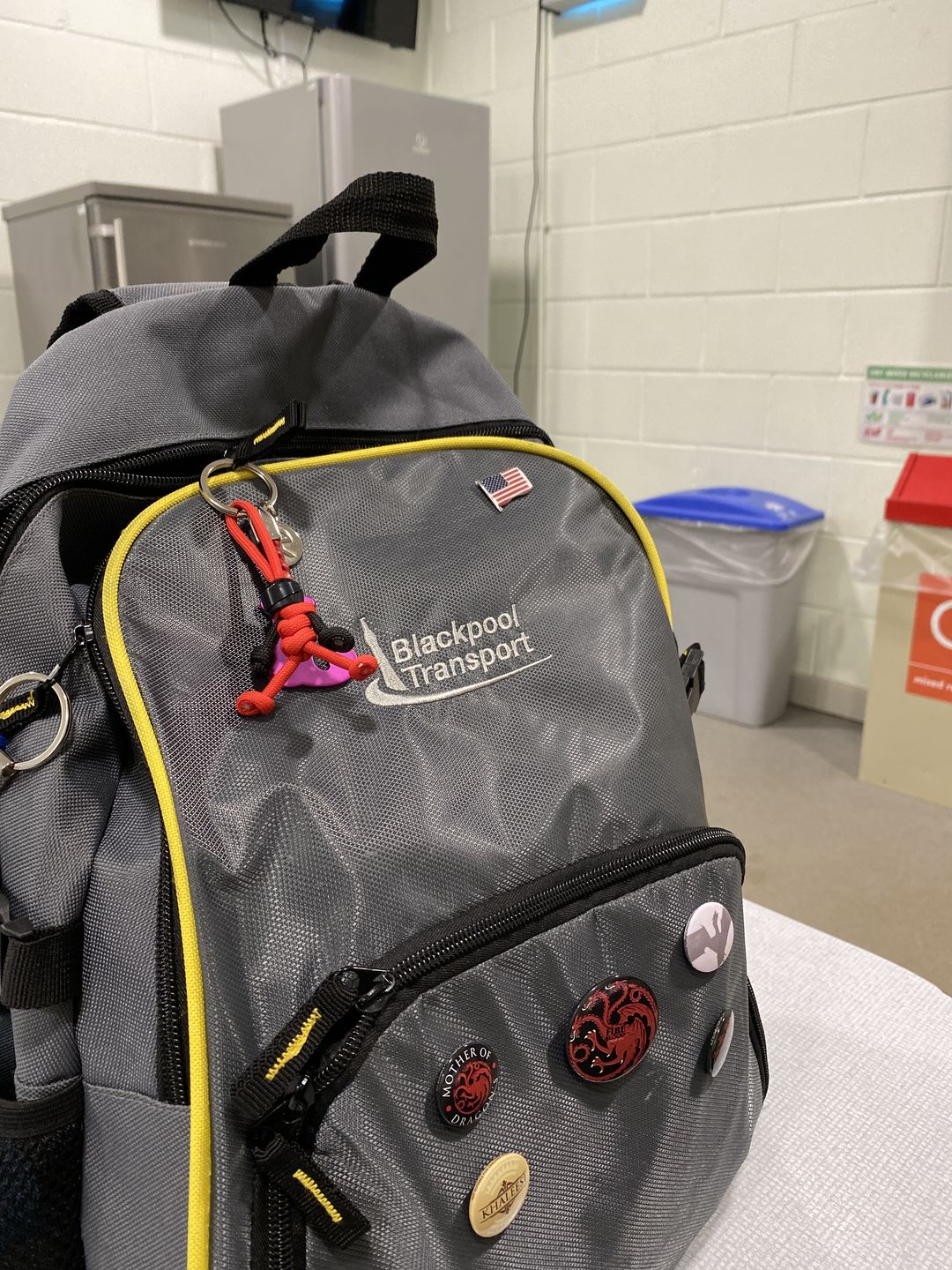 Customer photo review of Black Red Biker Buddy Paracord Keychain