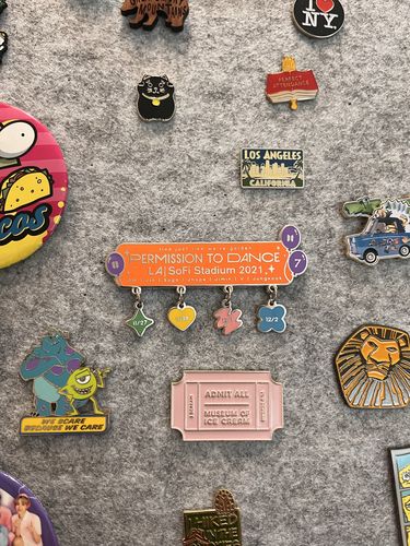Customer photo review of (PREORDER) BTS Permission To Dance LA Live Concert Enamel Pins