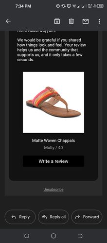 Customer photo review of Matte Woven Chappals