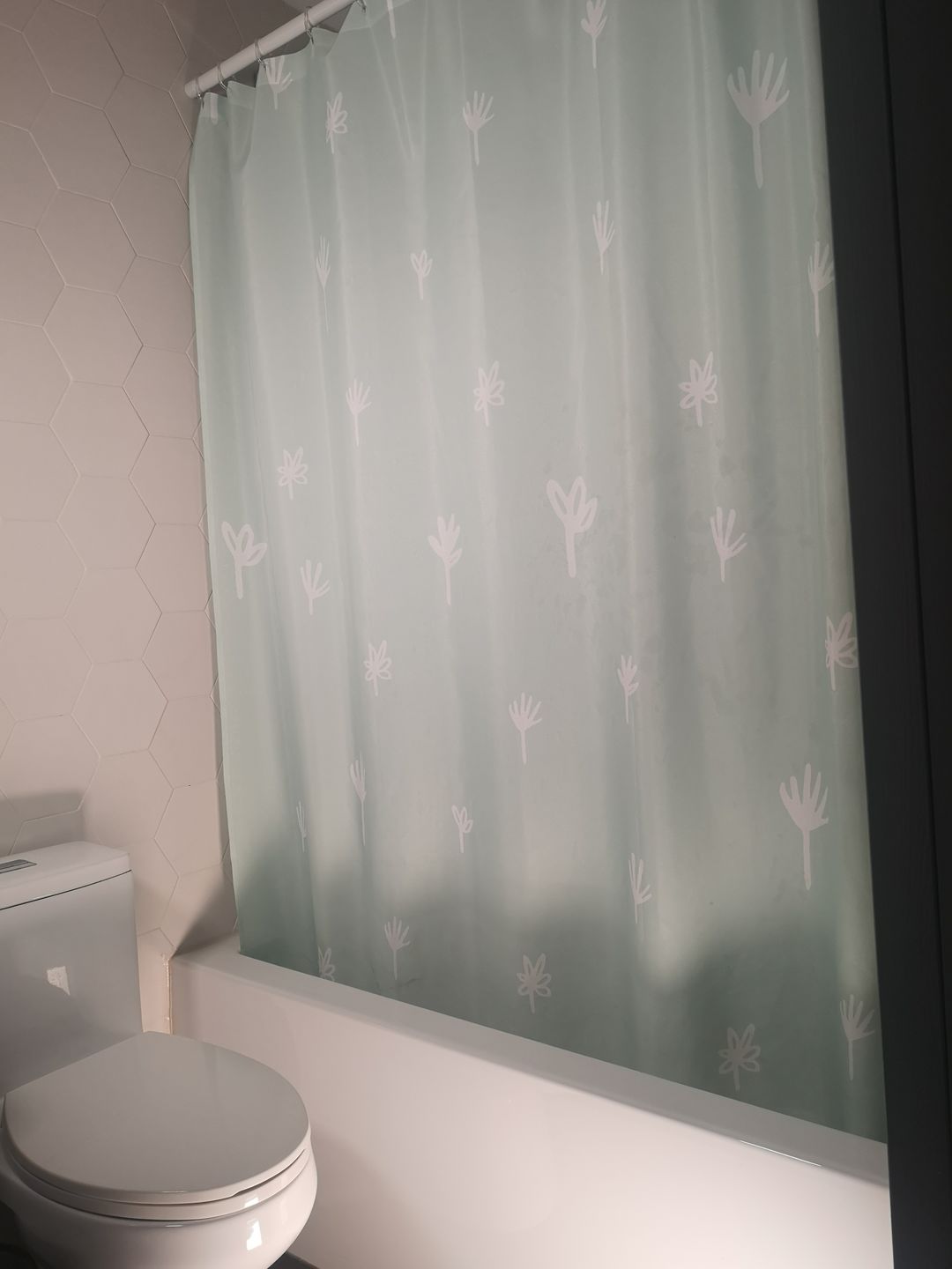 Customer photo review of Modern Floral Shower Curtain - Sage Green
