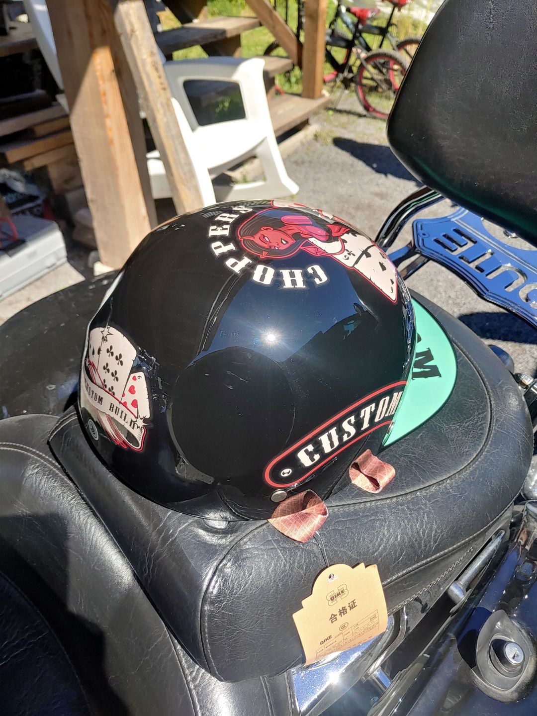 Customer photo review of Baseball Motorcycle Helmet Built-in Visor