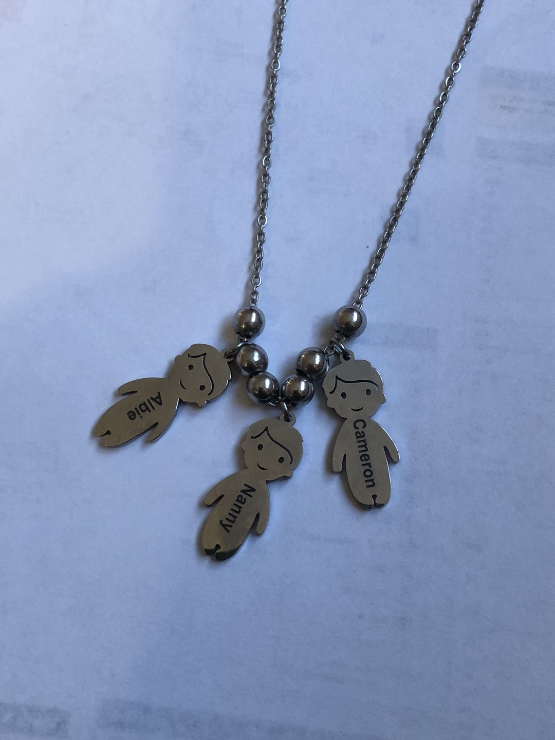 Customer photo review of Personalised My Children Necklace