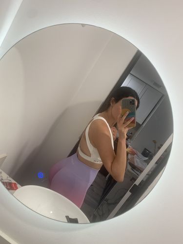 Customer photo review of Cotton Candy Ombré Scrunch Butt Biker Shorts