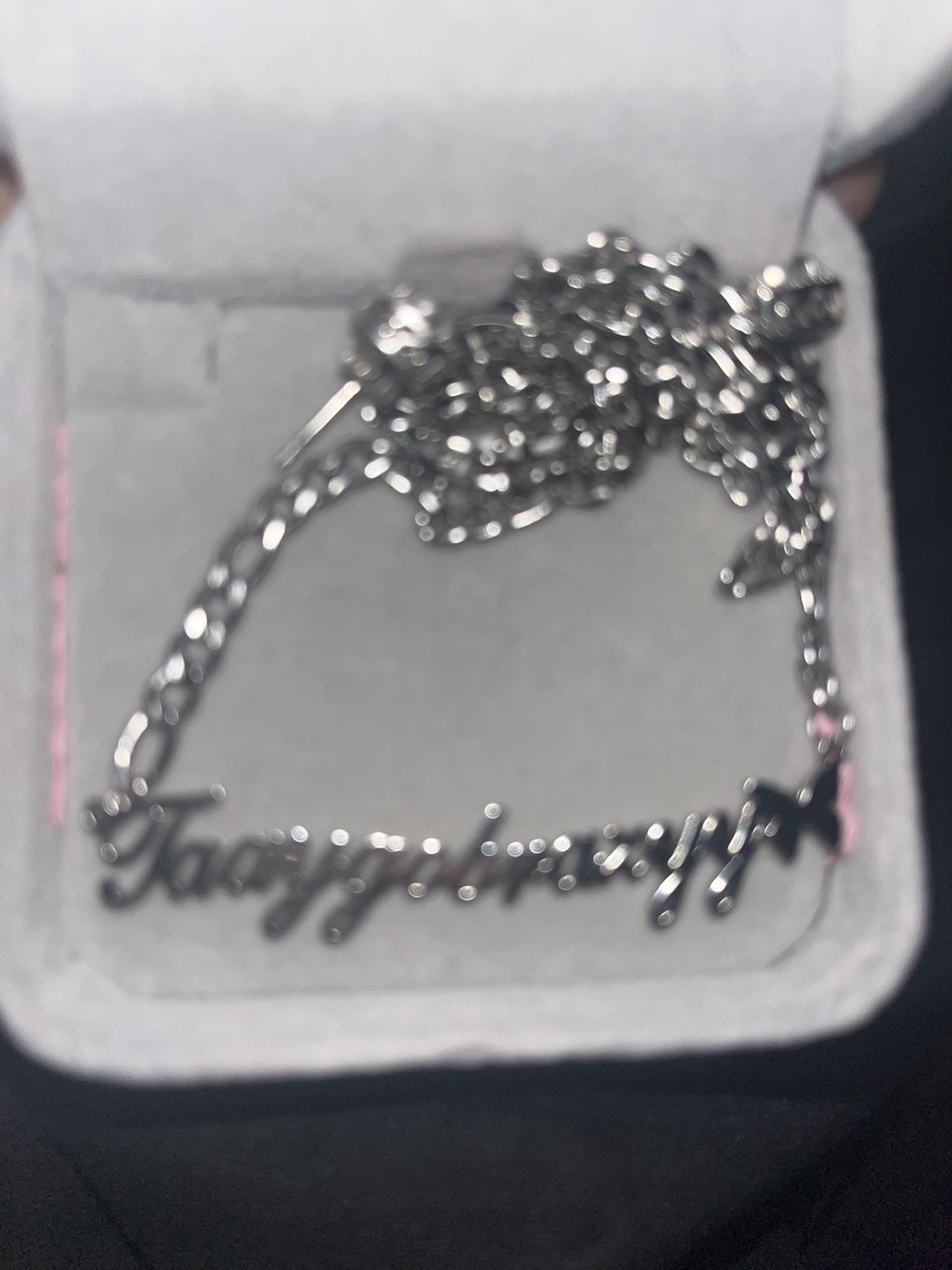 Customer photo review of Butterfly Name Necklace