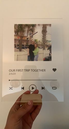 Customer photo review of Custom Song Plaque - The Best Anniversary Gift for Couples