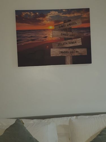 Customer photo review of Lienzo personalizado Corazon en la Playa