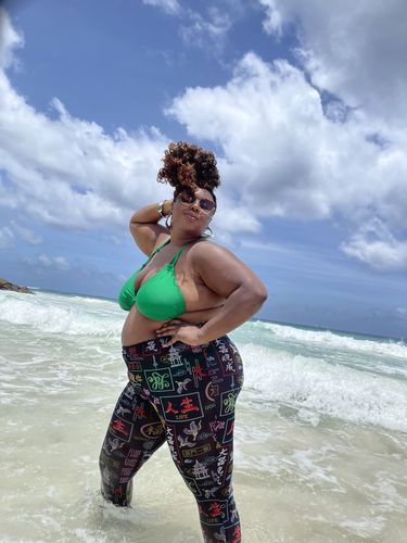 Customer photo review of Lipstick Red Bandeau Top Final Sale