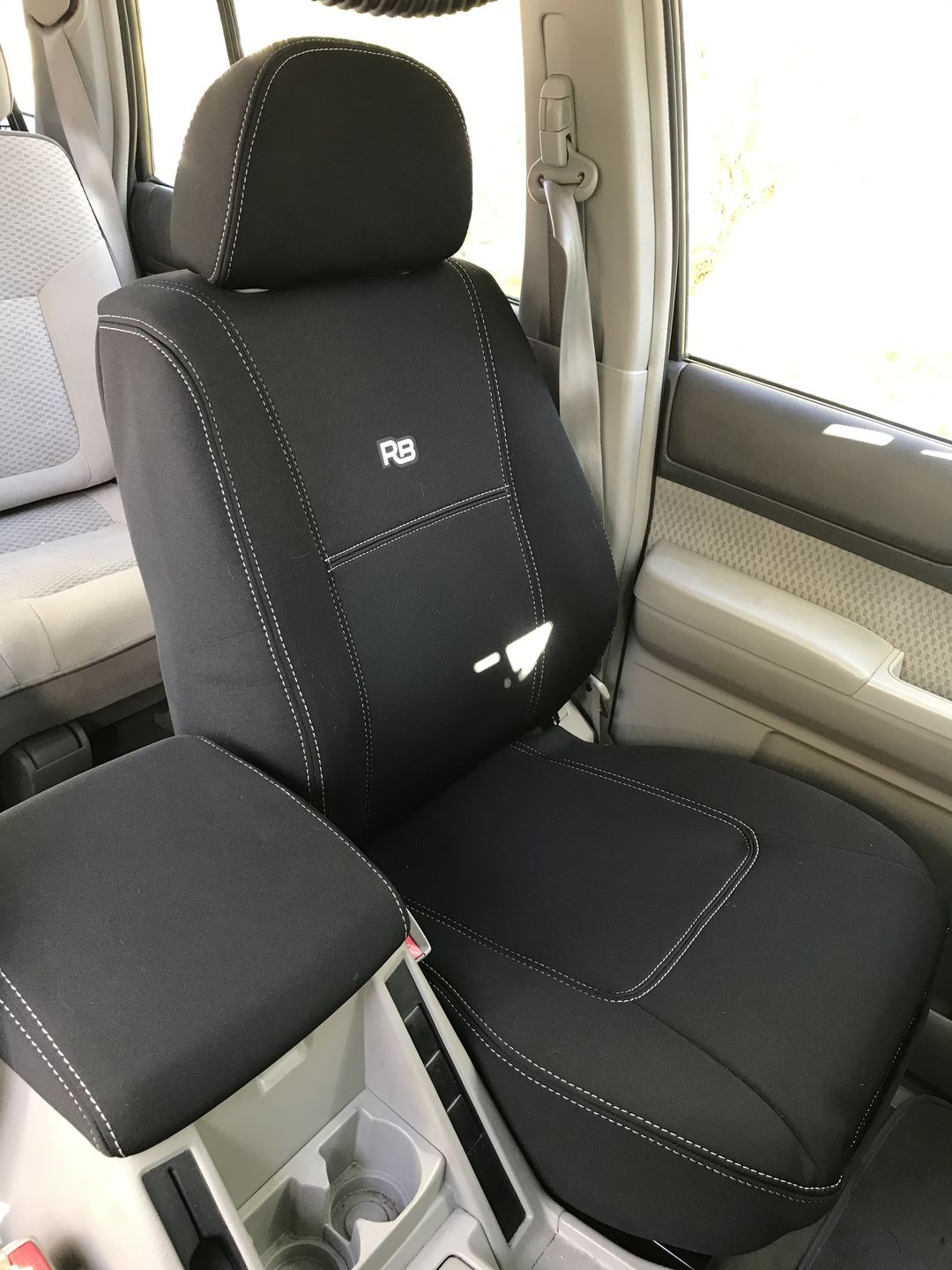 Customer photo review of Nissan Patrol GU Wagon Neoprene 2x Front Seat Covers (Made to Order)