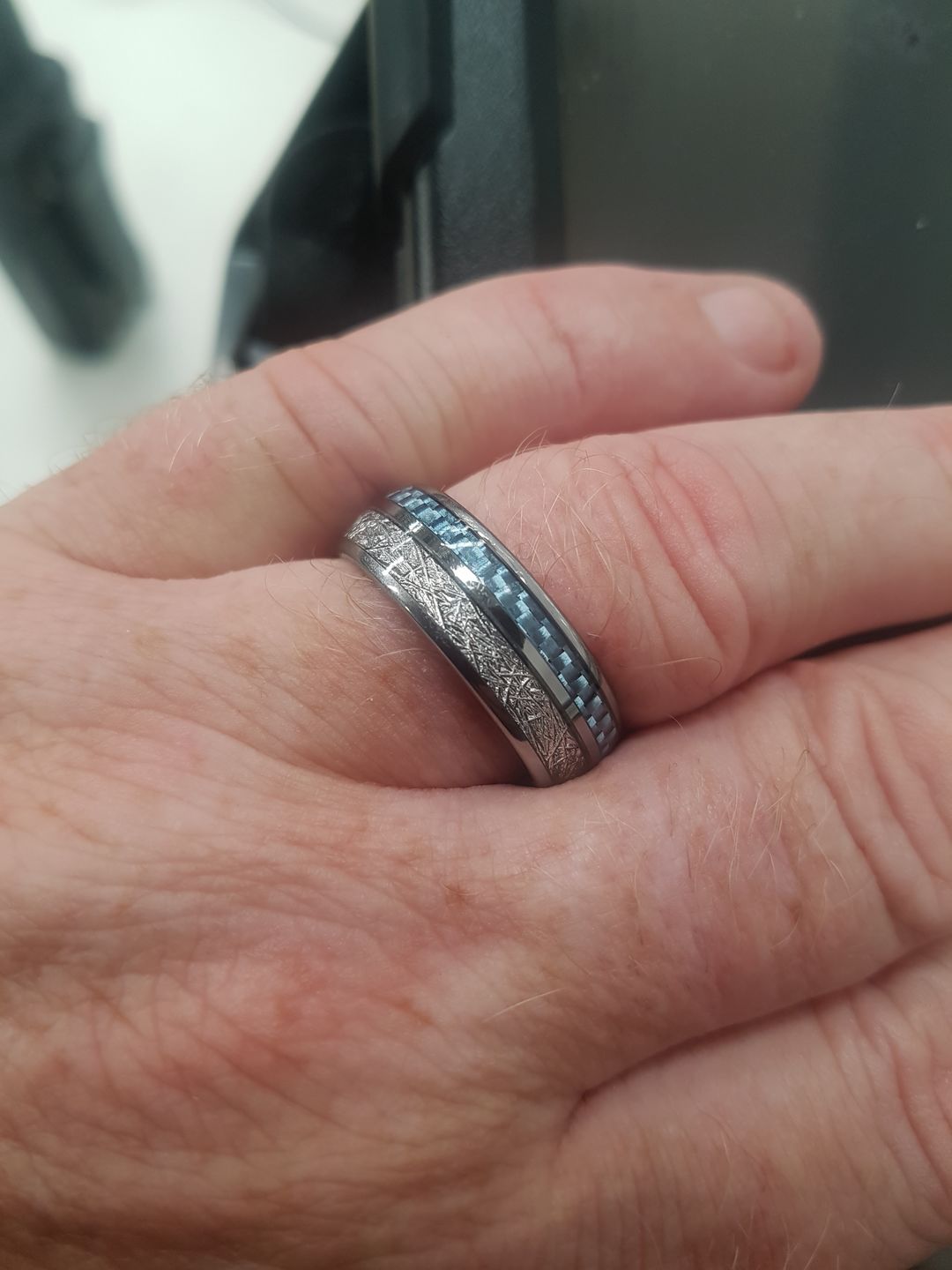 Customer photo review of The Steely Blue 8mm Wonder Ring