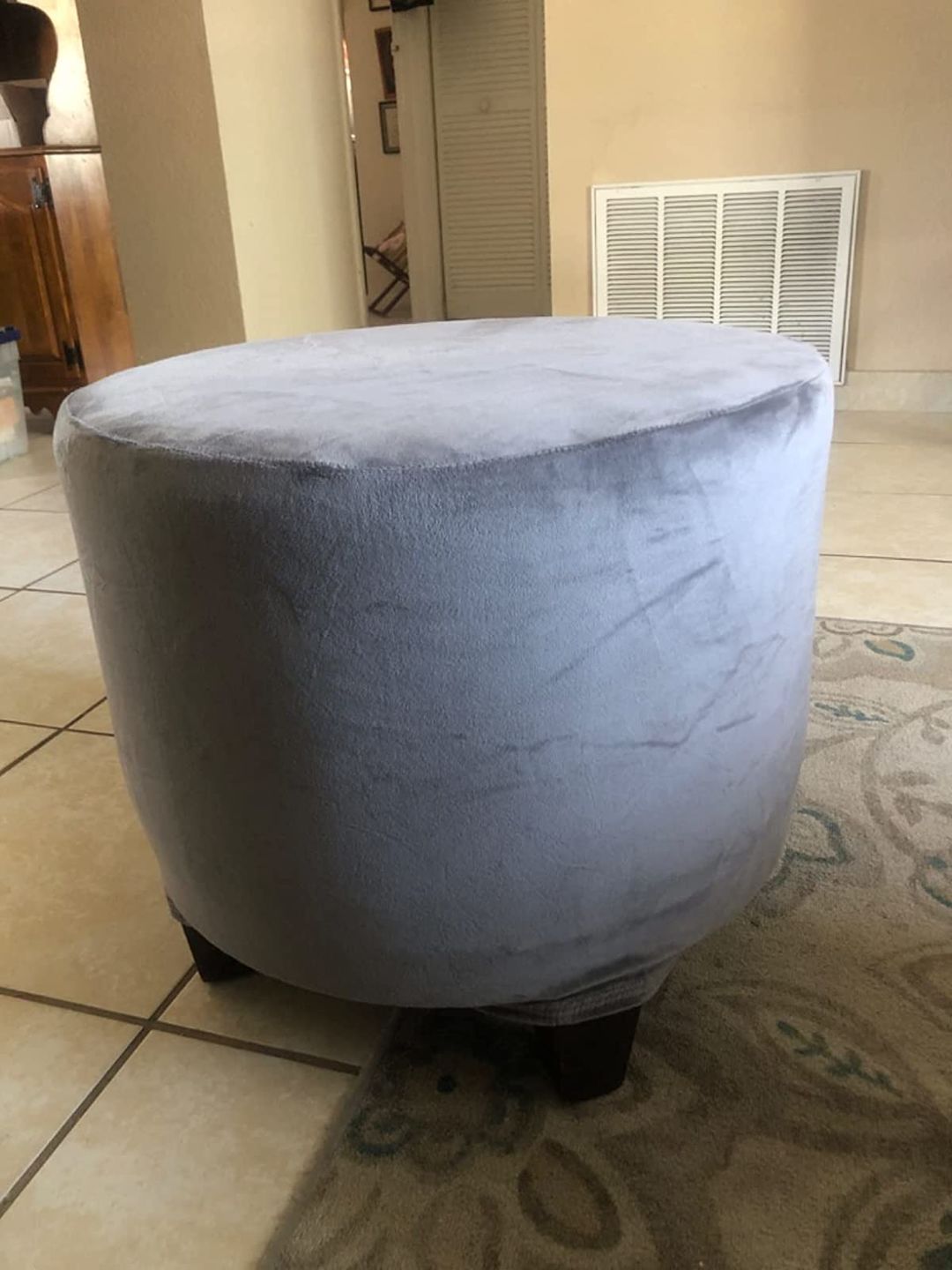 Customer photo review of Round Ottoman Covers