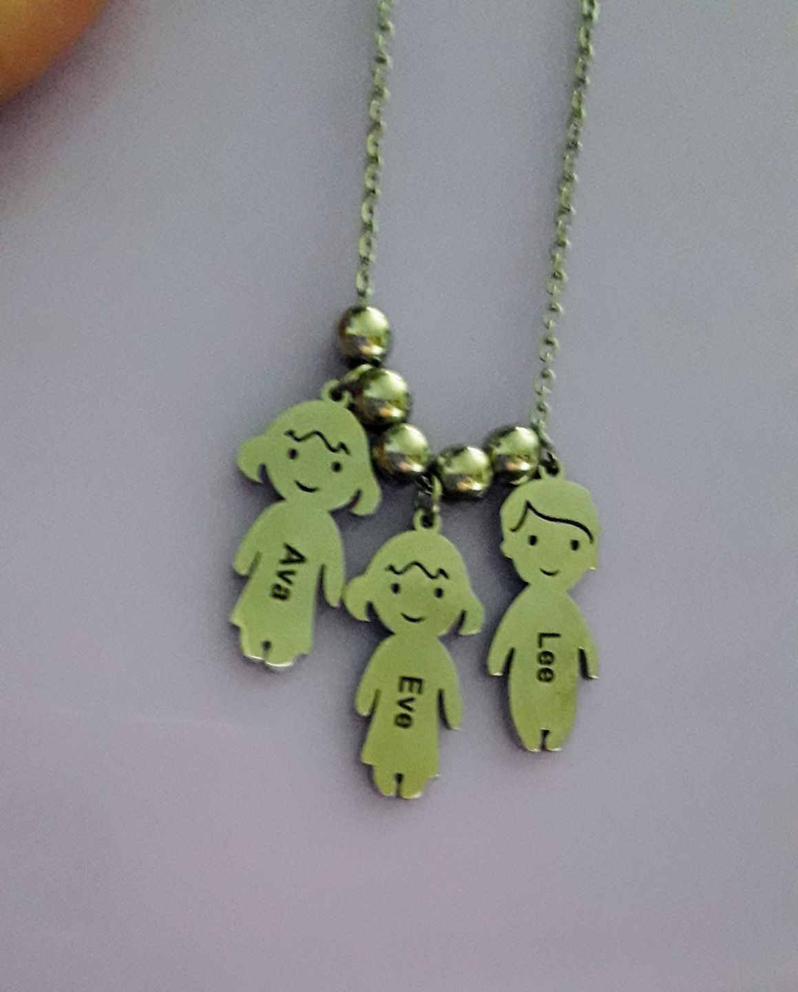 Customer photo review of Personalised My Children Necklace