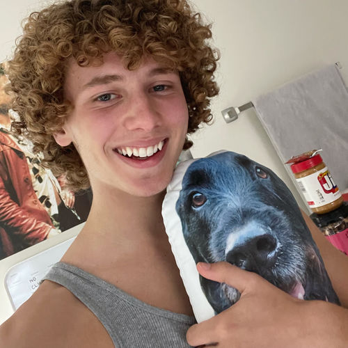 Customer photo review of Create A Custom Dog Pillow