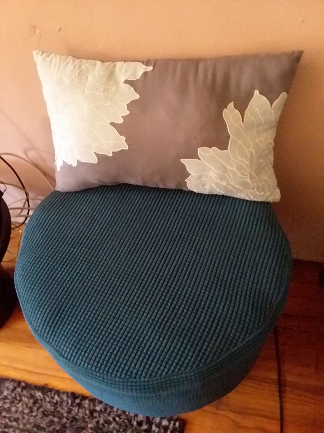 Customer photo review of Round Ottoman Covers