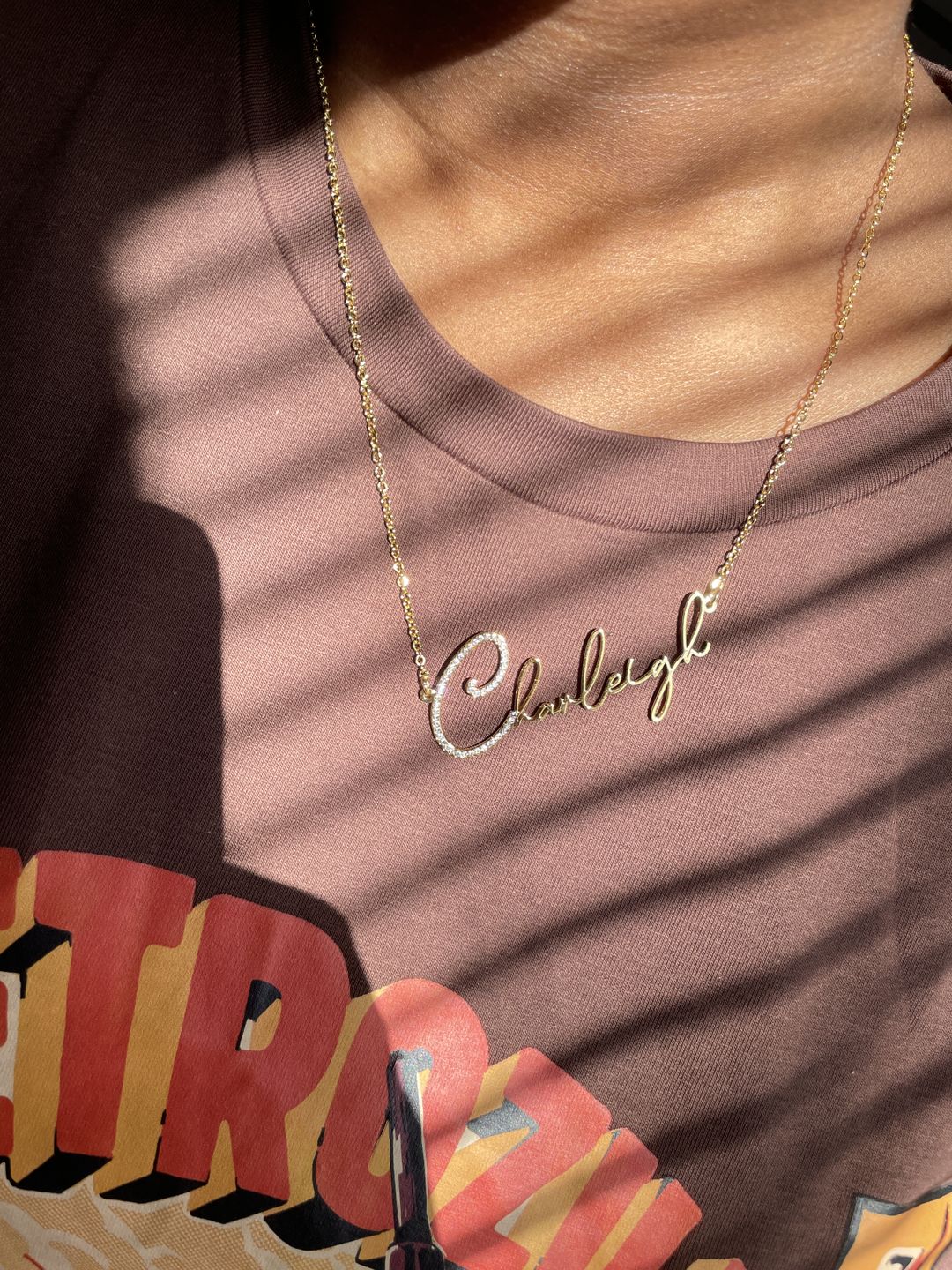 Customer photo review of Signature Custom Name Necklace