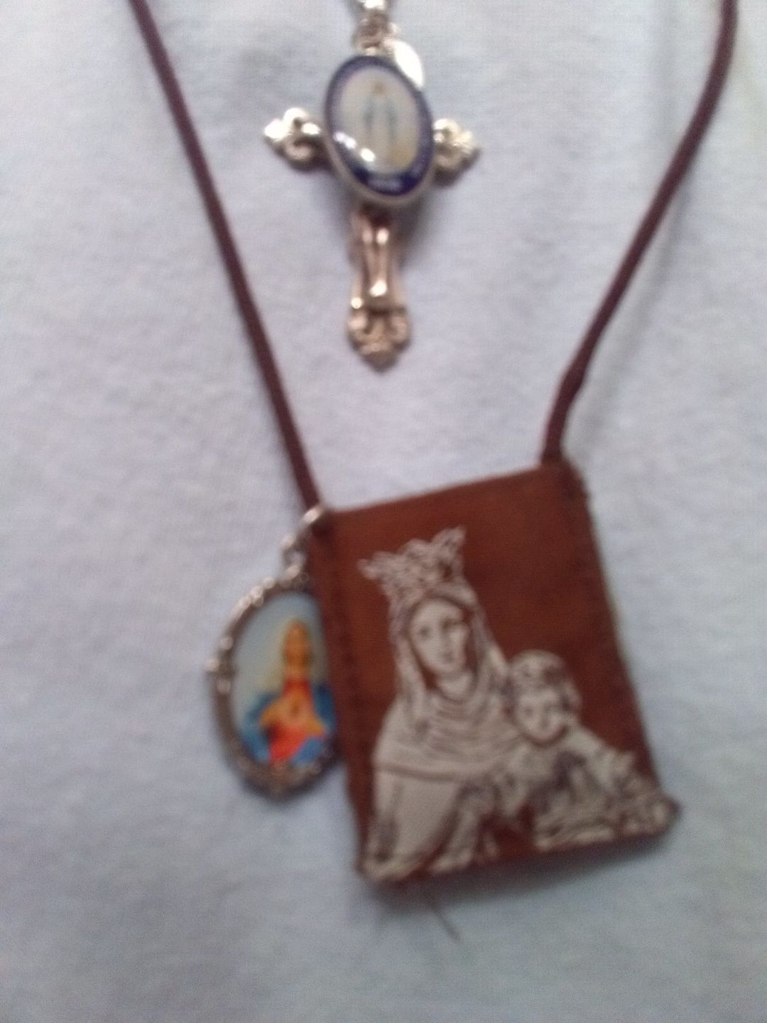 Customer photo review of Premium Brown Scapular, Brown & Cream, Our Lady of Mt. Carmel with Promise