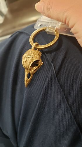 Customer photo review of Raven Skull Pendant