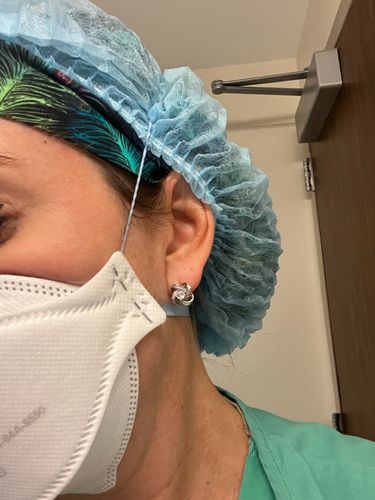 Customer photo review of Celtic Knot™ 18K White Gold Earrings