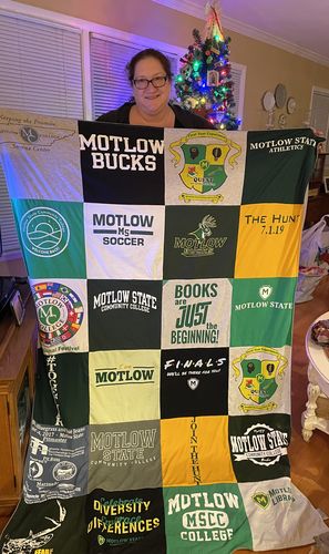 T-shirt quilt featuring motlow state university soccer team by Sheila from TN
