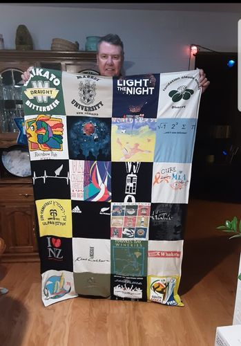 T-shirt quilt from waikato university by sharon from AZ