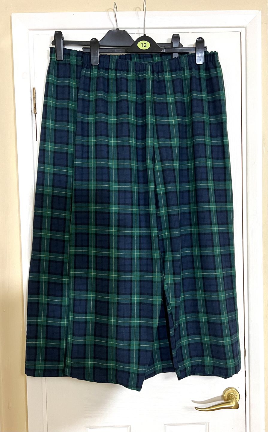 Customer photo review of Navy and Green Tartan Brushed Cotton Fabric