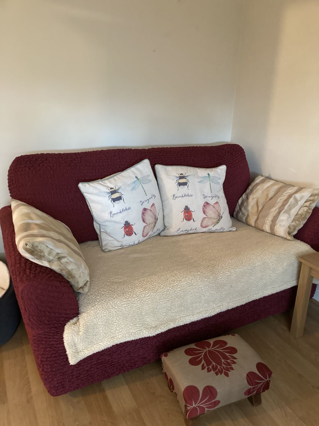 Customer photo review of 2 Seater Sofa Cover - Bordeaux, Microfibra