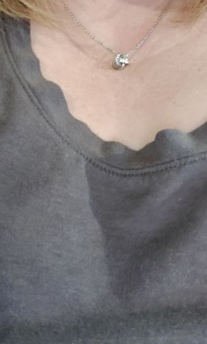 Customer photo review of Love Knot CZ Necklace in Sterling Silver