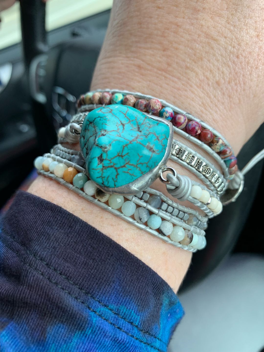Customer photo review of The Turquoise Protection Wrap Bracelet