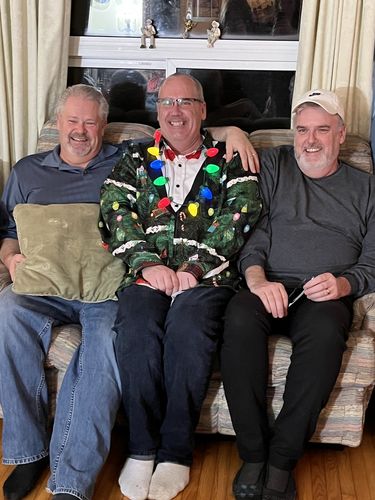 Customer photo review of Men's Christmas Tree Print Regular Fit Funny Top Long Sleeve Shirt