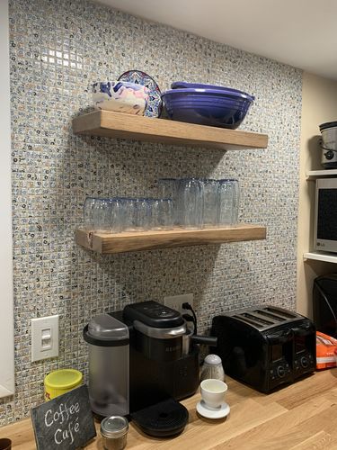 Customer photo review of Rustic Floating Shelves