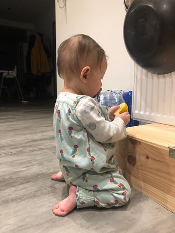Customer photo review of Little Woodpecker Playdays Dungarees