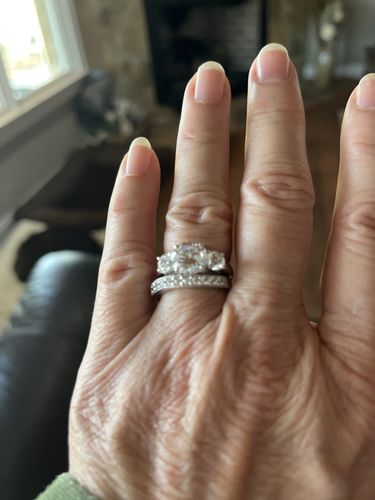 Customer photo review of 3-Stone 2.4ct CZ Ring Set in Sterling Silver