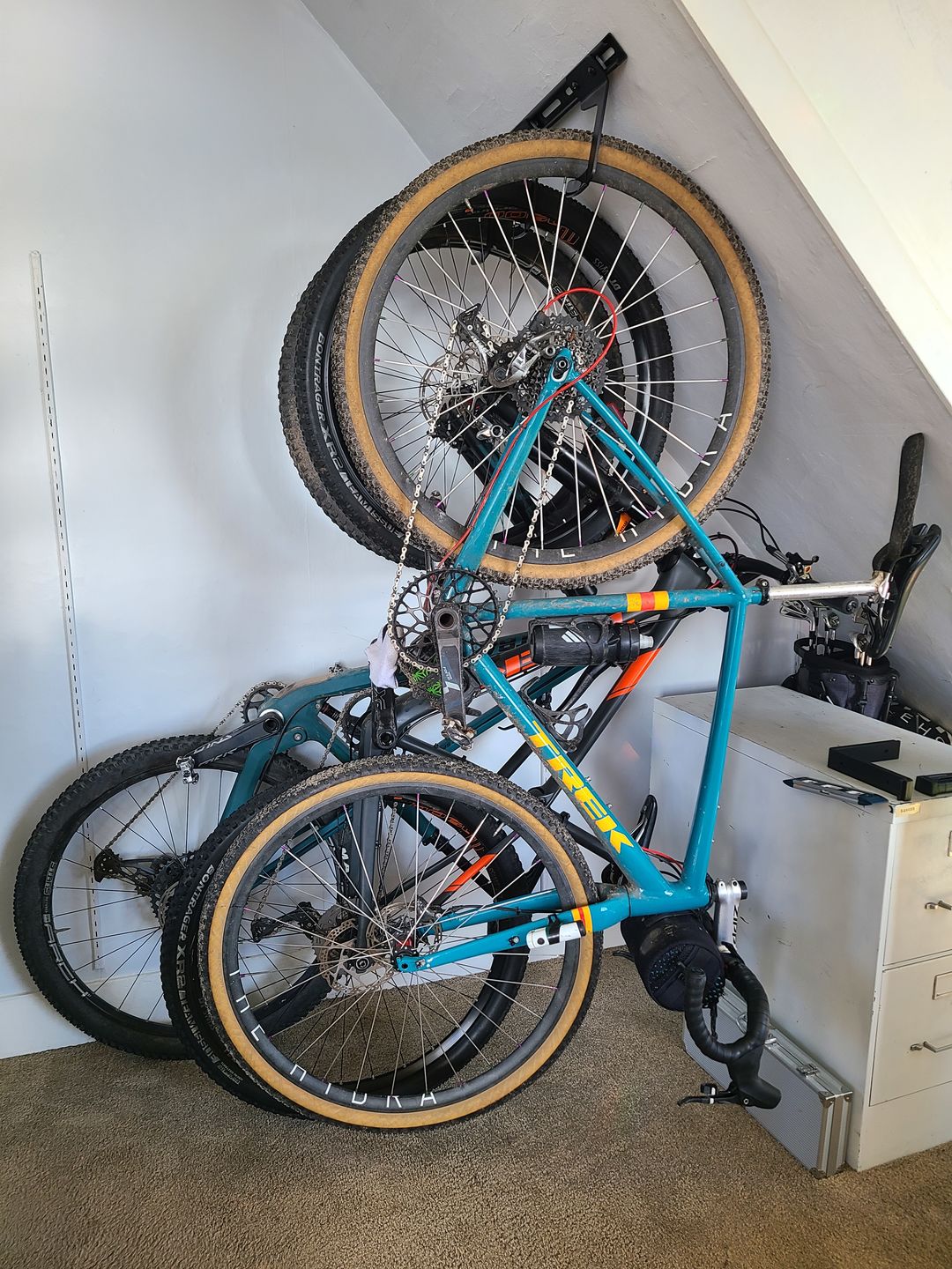 Customer photo review of Wall Mounted Bike Rack for 6 Bikes