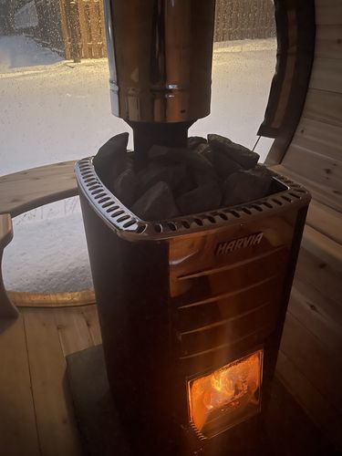 Customer photo review of Smartmak® Barrel Sauna With Panoramic View Window Nature 1