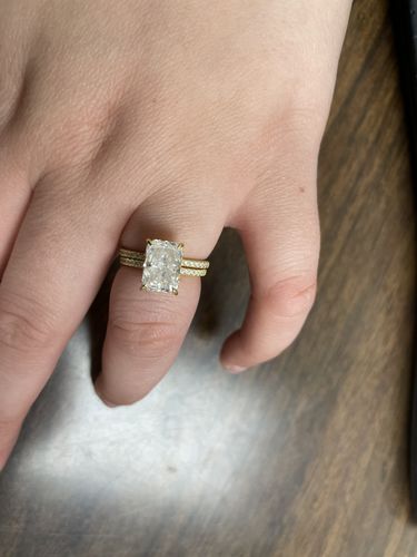 Customer photo review of 3.5Ct Elegant Radiant Cut Engagement Ring For Women In Sterling Silver