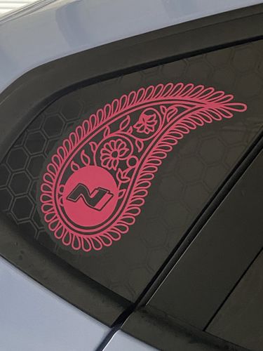 Customer photo review of Custom Quarter Window Sticker Pack (left and right)