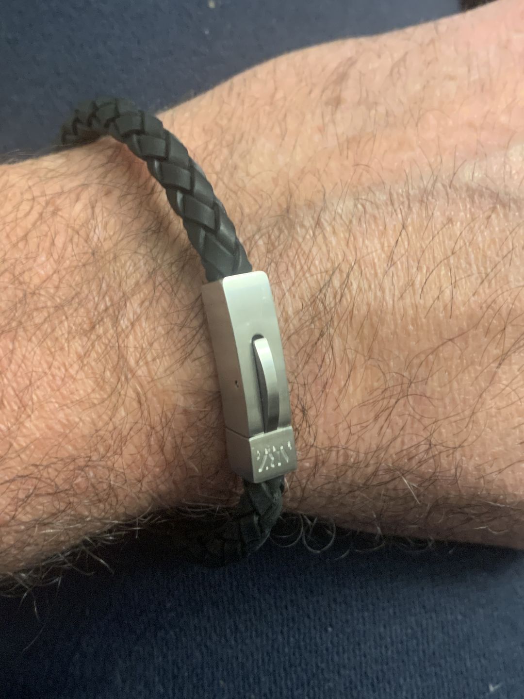 Customer photo review of 6mm Black Leather Matte Clasp Bracelet