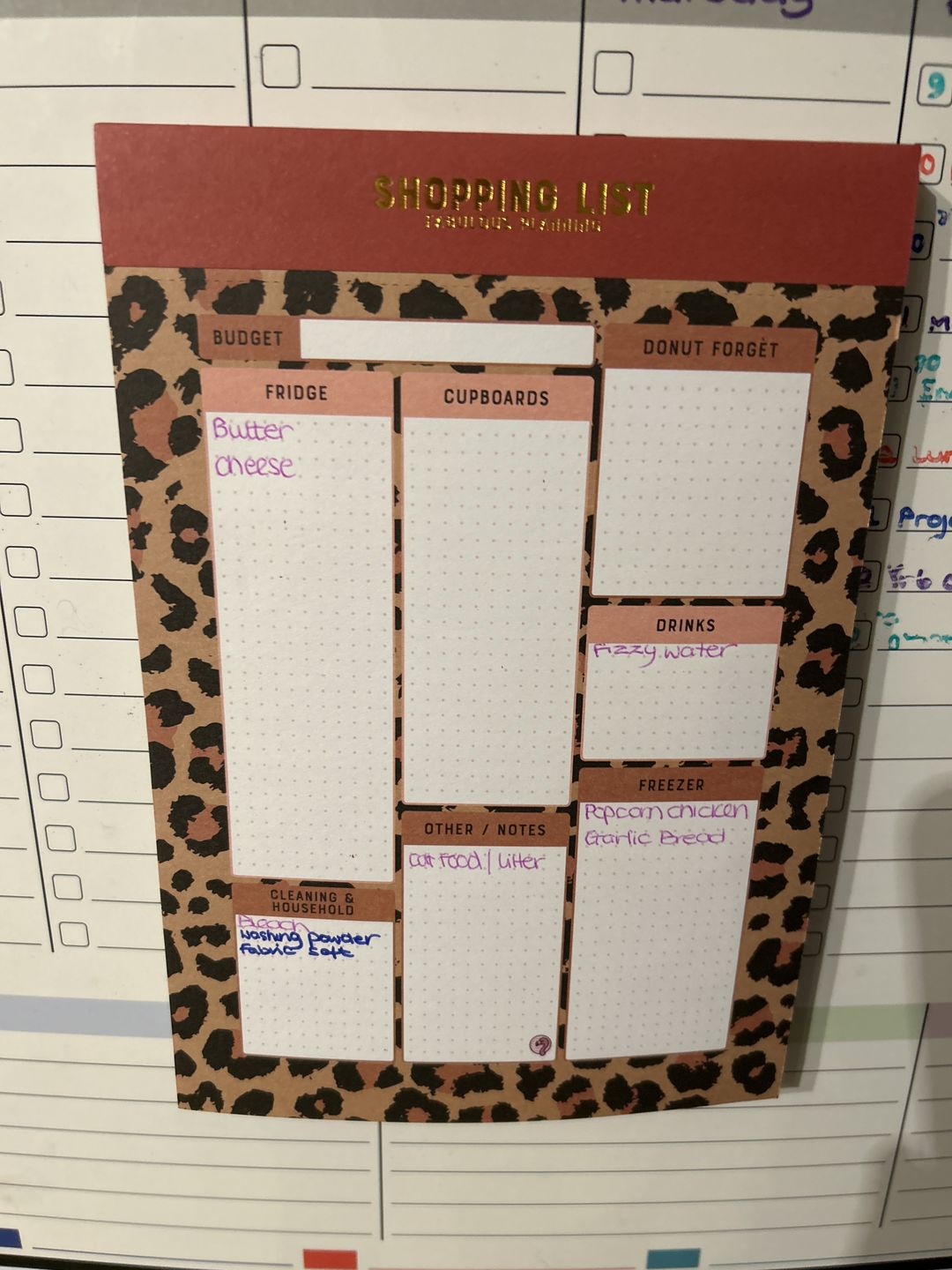 Customer photo review of A5 - Shopping List - Exotic Leopard