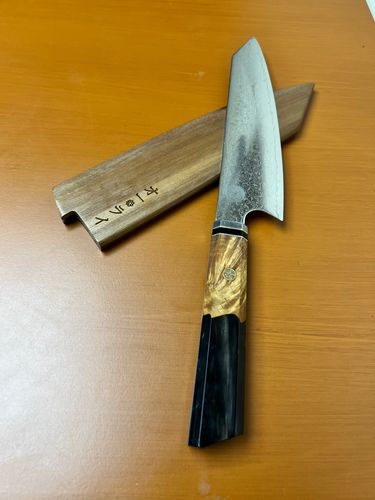 Customer photo review of Cuchillo Kiritsuke Acero Damasco Japonés