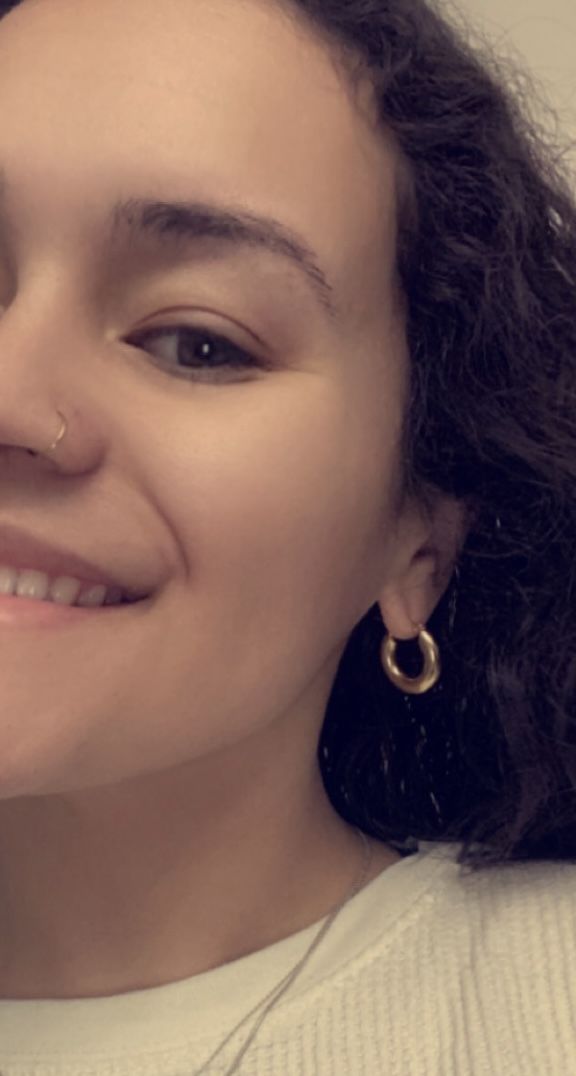 Customer photo review of Chubby Hoop Earrings
