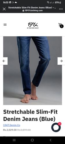 Customer photo review of Stretchable Slim Fit Jeans (Dark Blue)