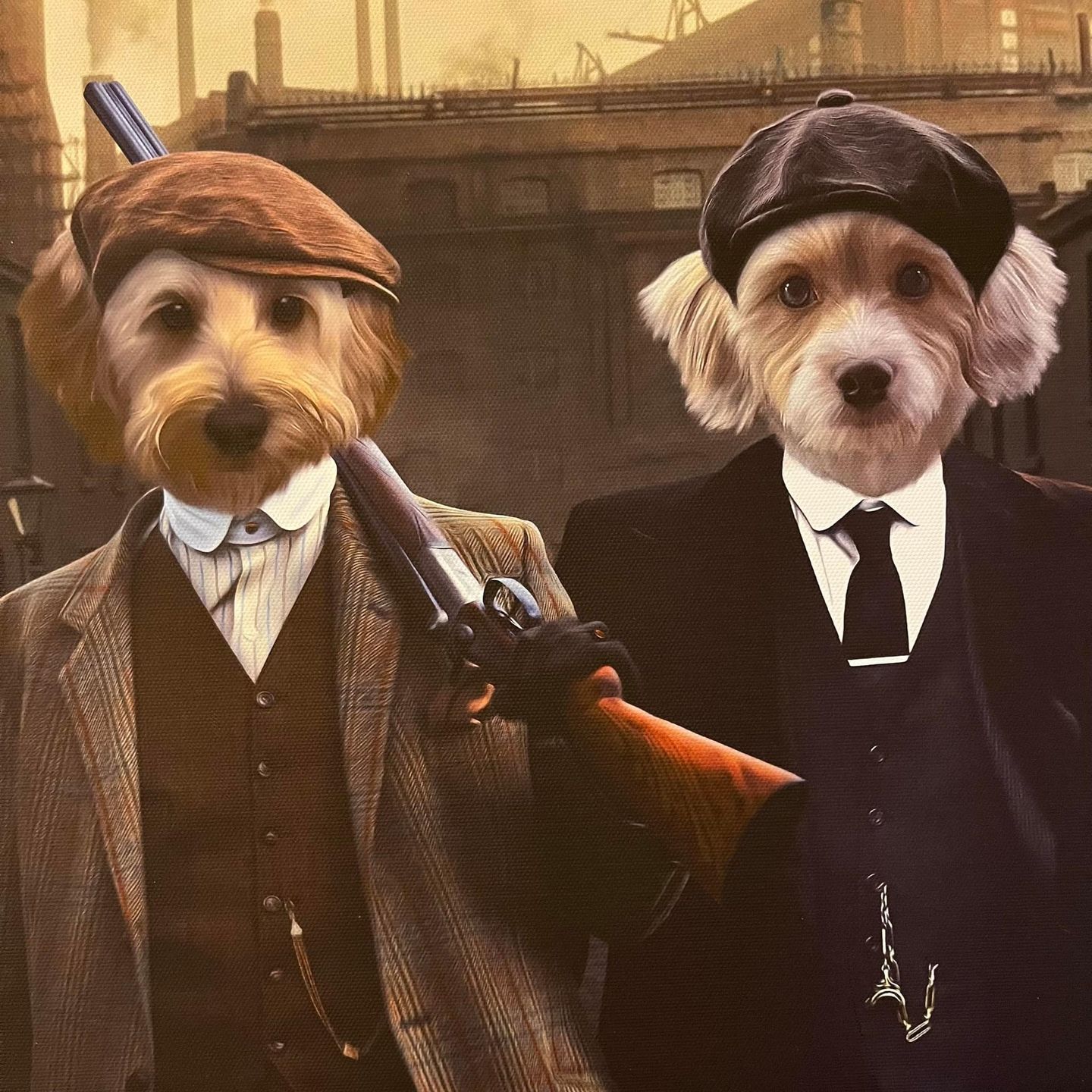 Customer photo review of The 2 Brothers (Peaky Blinders Inspired): Custom Pet Canvas