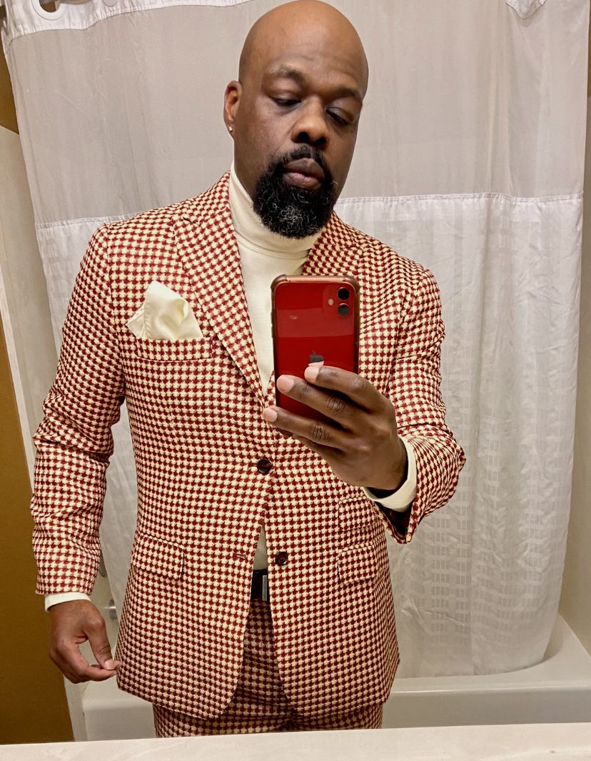 Customer photo review of Houndstooth Krimson Blazer